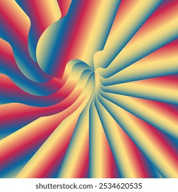 Colorful spiral background with a bright orange yellow and blue color scheme