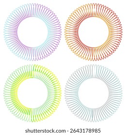 Colorful spiral circles, vector illustration.