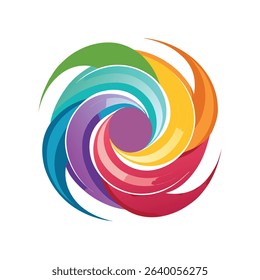 Colorful spiral design with abstract rainbow gradient in modern illustration suitable for creative branding