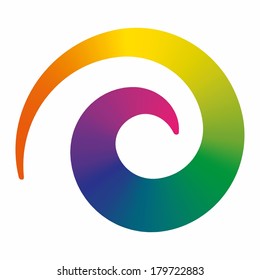 colorful spiral design element with rainbow gradient