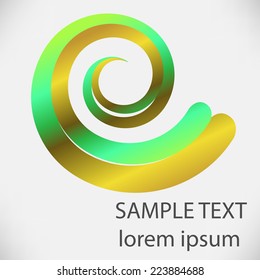 colorful spiral design element with rainbow gradient