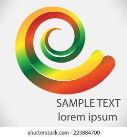 colorful spiral design element with rainbow gradient