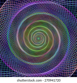 Colorful spiral fractal from ellipses