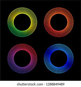 Colorful Spiral Icon Set. Swirl Twirl Logo.