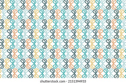 Colorful spiral lines vector pattern. Suitable for wallpaper, prints, design template, backdrop, and cover.