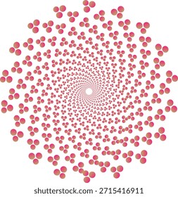 Colorful spiral pattern with gradient dots forming a dynamic visual effect