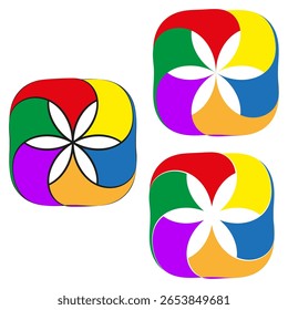 Motifs de spirale colorés. formes d'Image vectorielle Abstrait. Illustration de cercle dynamique. Des éléments artistiques vibrants.