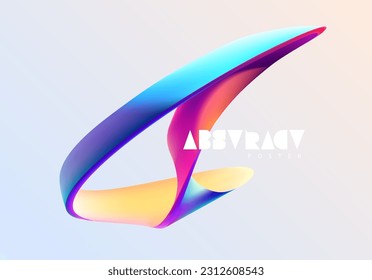 Colorful spiral ribbon. Abstract vector background with colorful lines.