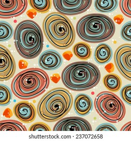 Colorful spiral seamless pattern design.