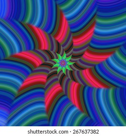 Colorful spiral stripe fractal design