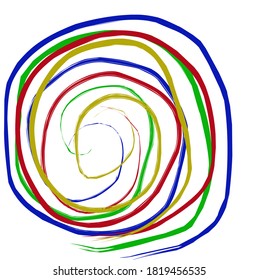 Colorful spirals background in the graphic design 