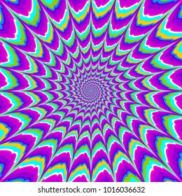 Colorful spirals. Motion illusion.