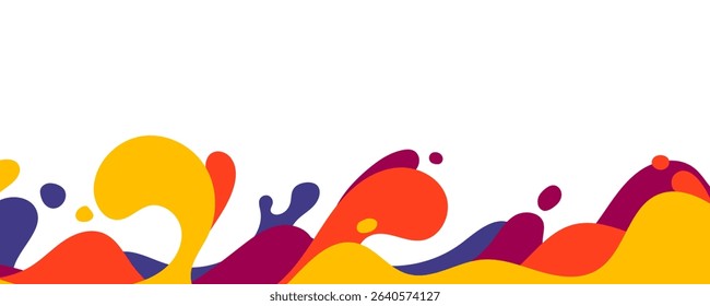 Colorful Splash Abstract Background with Modern Fluid Shapes on White