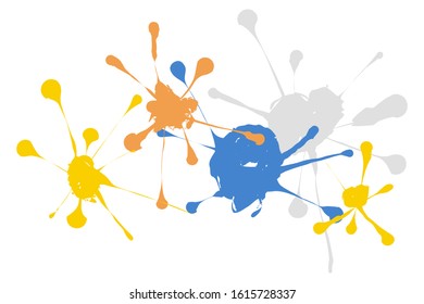 Colorful splash background with yellow , orange and blue 