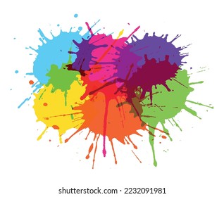 Colorful splash background.Abstract banner with splats.