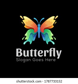 colorful splash butterfly logo design