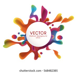 Colorful splash  with circle promotion sign