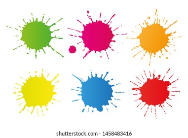 Colorful splash collection.Set of paint splatters.