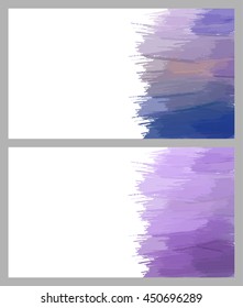 Colorful splash decorated, creative horizontal business card set on grey background.