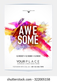Colorful splash decorated, Creative Template, Banner or Flyer design for Musical Party celebration.