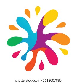 Colorful Splash Design With Rounded Abstract Forms