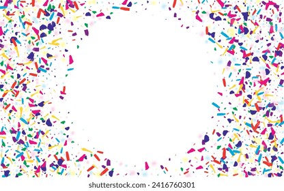 Colorful Splash Festive Vector White Background. Saturated Festival Fraction Illustration. Color Sand Invitation Backdrop. Rainbow Round Happy Wallpaper.