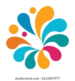 Colorful Splash Forming Semi Circular Abstract Design