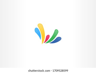concepto de diseño de logotipo vectorial de color con tinta plana