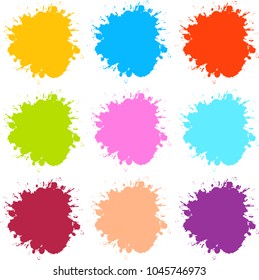 Colorful splash label set