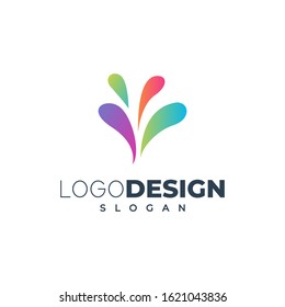 colorful splash logo design template