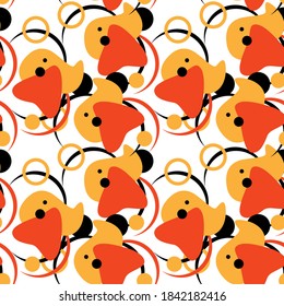 Colorful splash on white backdrop. Abstract seamless pattern for wallpaper, wrap paper, sleeper, bath tile, apparel or bed linen. Phone case or cloth print. Flat style stock vector illustration