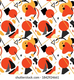 Colorful splash on white backdrop. Abstract seamless pattern for wallpaper, wrap paper, sleeper, bath tile, apparel or bed linen. Phone case or cloth print. Flat style stock vector illustration