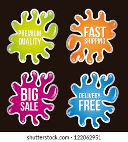 colorful splash  over black background. vector illustration