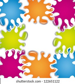 colorful splash  over white background. vector illustration