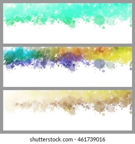 Colorful splash set. Creative horizontal business card on white background.
