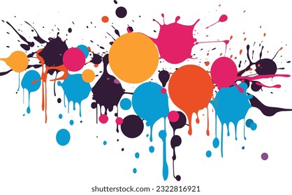 colorful splashes on isolated white background
