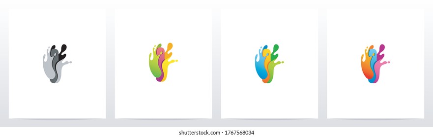 Colorful Splashes On Letter Logo Design I