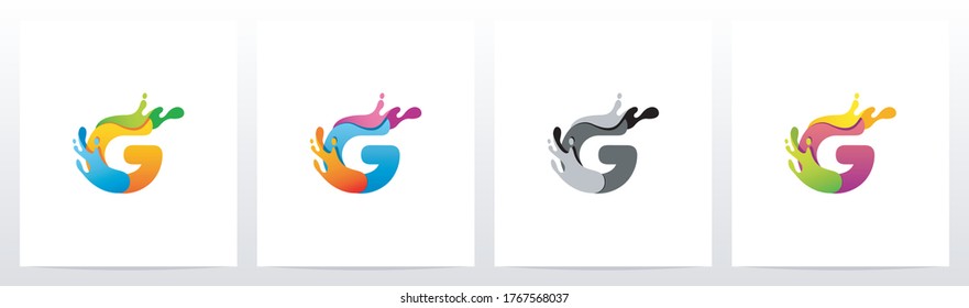 Colorful Splashes On Letter Logo Design G