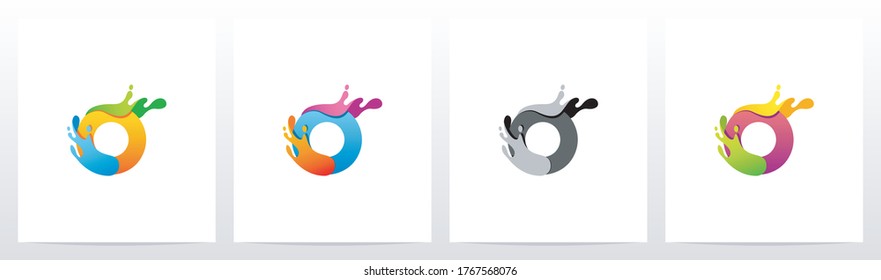 Colorful Splashes On Letter Logo Design O