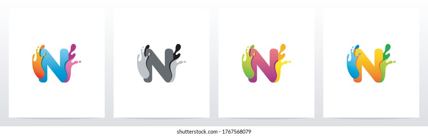 Colorful Splashes On Letter Logo Design N