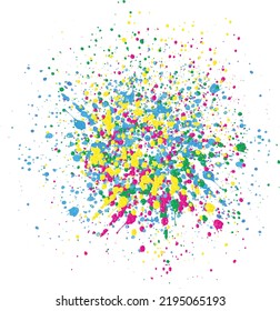 colorful splashes on white background
