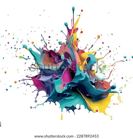 colorful splashes of paint, abstract art