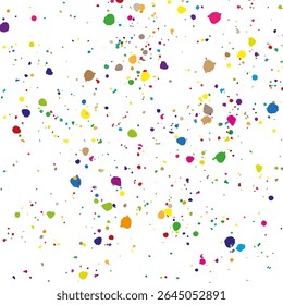 Fundo colorido do splatter. Pinte o caos. Explosão de manchas de tinta. Textura de ponto vetorial.