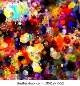 Colorful splatter pattern. Seamless texture. Abstract vector background for web page, banners backdrop, fabric, home decor, wrapping