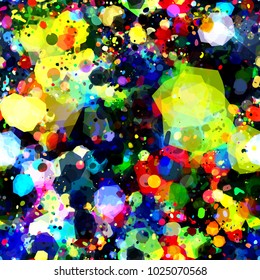 Colorful splatter seamless texture. Abstract vector background for web page, banners backdrop, fabric, home decor, wrapping