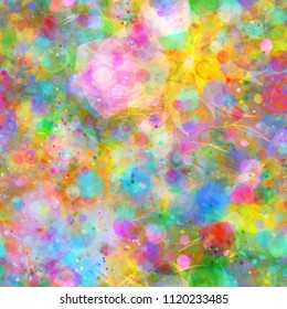 Colorful splatter seamless texture. Abstract vector background for web page, banners backdrop, fabric, home decor, wrapping. Watercolor effect