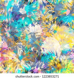 Colorful splatter seamless texture. Abstract vector background for web page, banners backdrop, fabric, home decor, wrapping