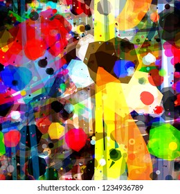 Colorful splatter seamless texture. Abstract vector background for web page, banners backdrop, fabric, home decor, wrapping
