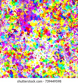 Colorful splatter seamless texture. Blots and stains. Abstract vector background for web page, banners, fabric, home decor, wrapping 