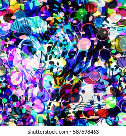 Colorful splatter texture. Abstract seamless background with ovals